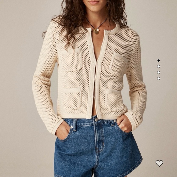J. Crew Sweaters - J. Crew - Open pointelle-stitch cardigan - Warm Sesame -  Size S - CJ451 - NWT